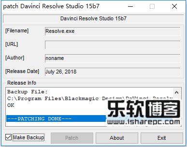 Design DaVinci Resolve Studio 15.0b7 破解